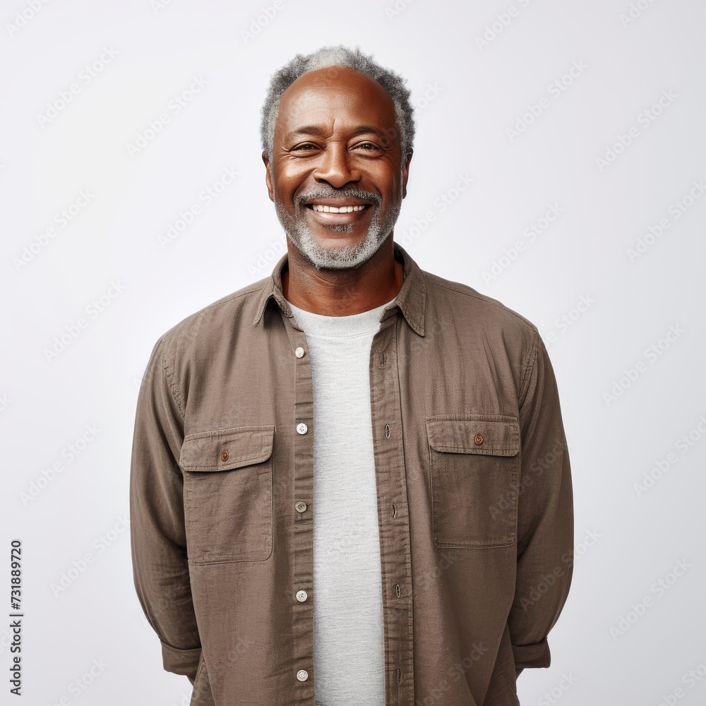 Portrait of a smiling senior African American man for lifestyle advertising Portrait of a smiling senior African American man for lifestyle advertising