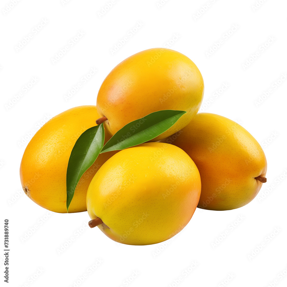Mangoes isolated on a transparent background.