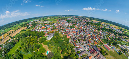 Panoramablick auf Jettingen im Mindeltal in Bayerisch-Schwaben