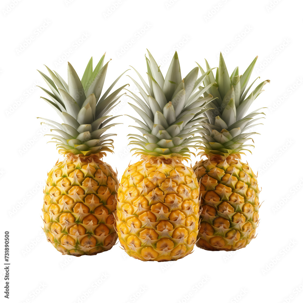 Pineapples isolated on a transparent background. Pineapples isolated on a transparent background.