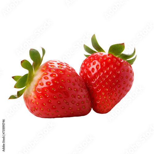 Strawberries isolated on a transparent background.