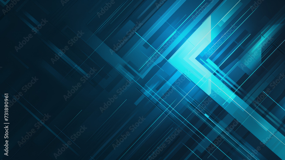 A blue neon arrow speeding diagonally with trailing light lines. A blue neon arrow speeding diagonally with trailing light lines.