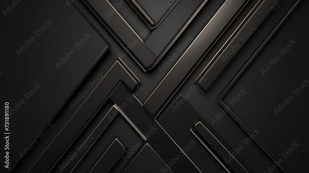 Sleek black X shaped geometric background useful for technology backdrops. - obrazy, fototapety, plakaty 