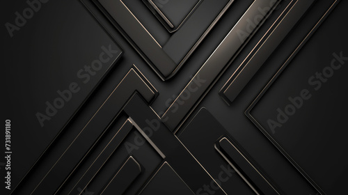 Sleek black X shaped geometric background useful for technology backdrops. photo