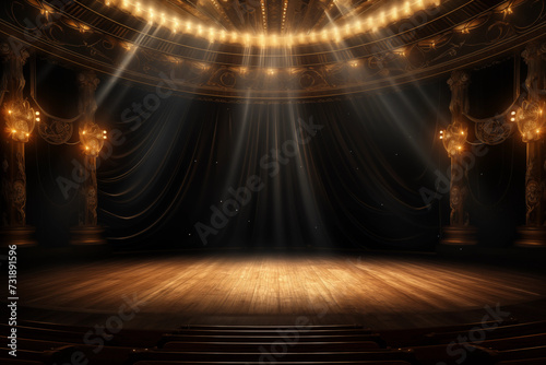 An empty stage of the theater