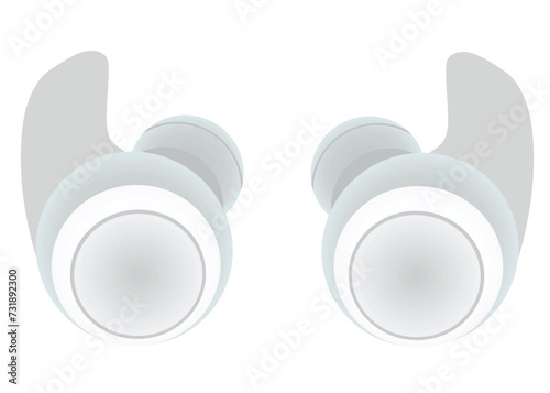 White  wireless headphones. vector illustration