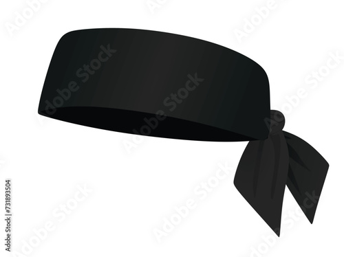 Black sport head band. vector illustration
