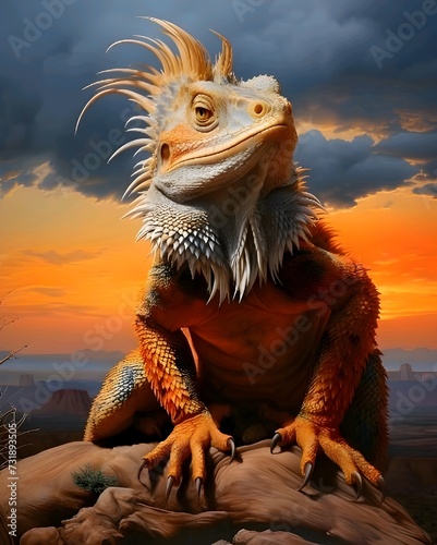 iguana, lizard, wild animal, rainbow iguana, pet, animal background © hawk artwork