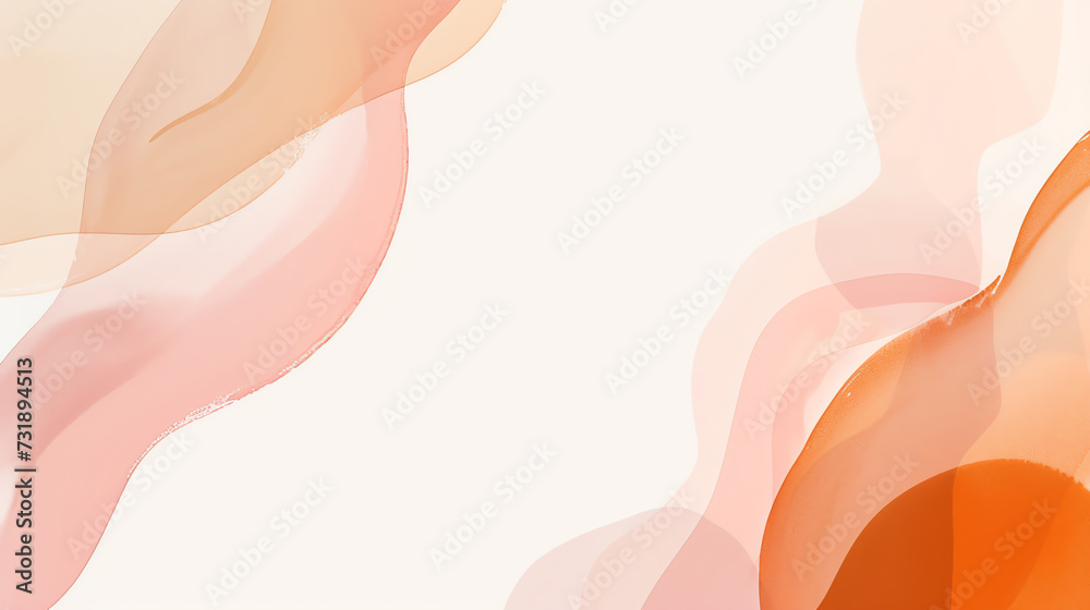 Abstract background with red and orange transparent waved lines for brochure, website, flyer design.
