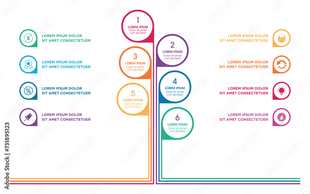 Tree infographic template with business icons and placeholder text in ...