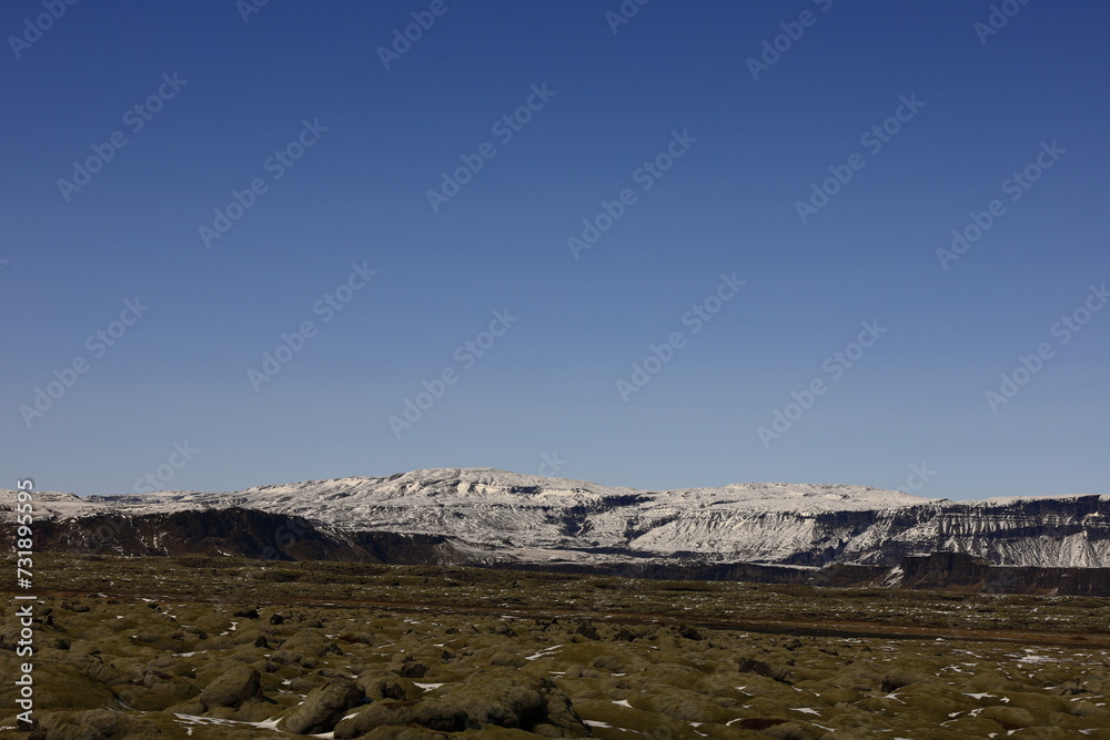 View on a mountain in the Suðurland region of Iceland