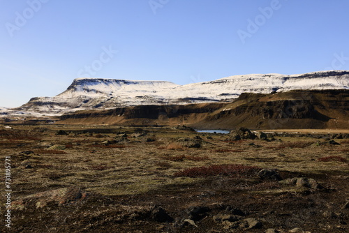 View on a mountain in the Suðurland region of Iceland