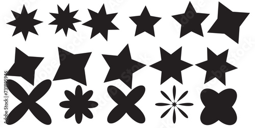Star burst sticker vector set. Stars collection. Star icons. Starburst flower sale badge. Star blank label  stickers emblem. Shine symbol illustration. Sun ray frames  quality signs  sale icon