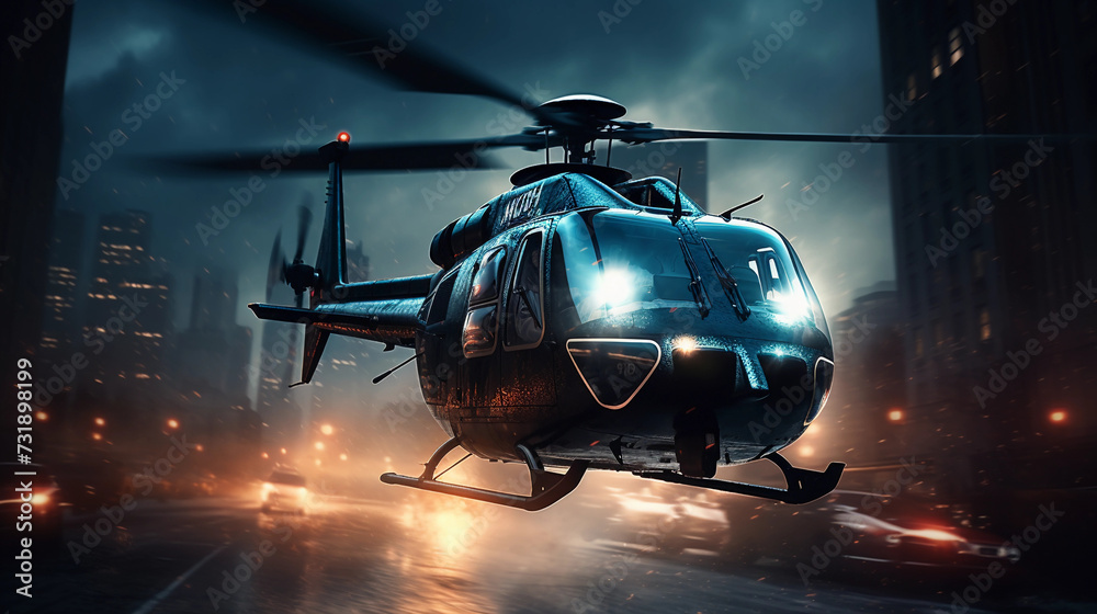 Futuristic Police Helicopter Futuristic Police Helicopter