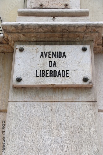 Fototapeta Naklejka Na Ścianę i Meble -  Avenida Da Liberdade street in Lisbon