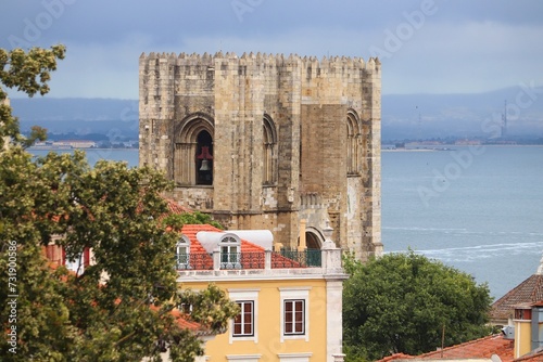 Lisbon city view with Se Cathedral