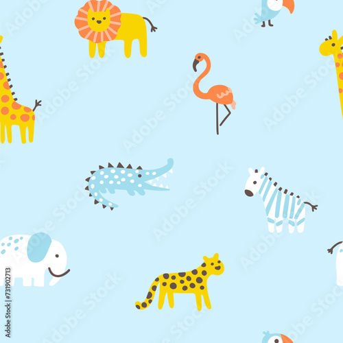 Canvas Print Tropical jungle seamless pattern