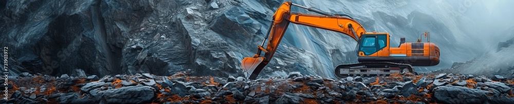 Excavator rocky cliff rock, a huge excavator is working on a desert site, an excavator is parked on a large rocky incline, this picture of an excavator digging in rocky ground Excavator rocky cliff rock, a huge excavator is working on a desert site, an excavator is parked on a large rocky incline, this picture of an excavator digging in rocky ground