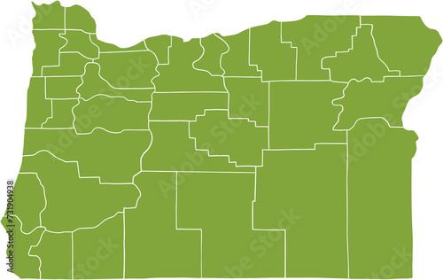 doodle freehand drawing of oregon state map.