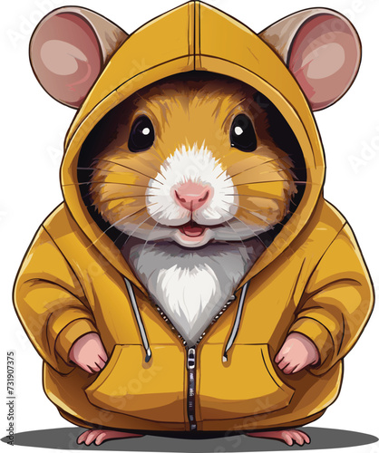 mouse wearing streetwear isolated vector 