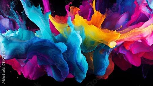 Colorful abstract painting with fantasy concept, ideal for creative design and inspiration photo