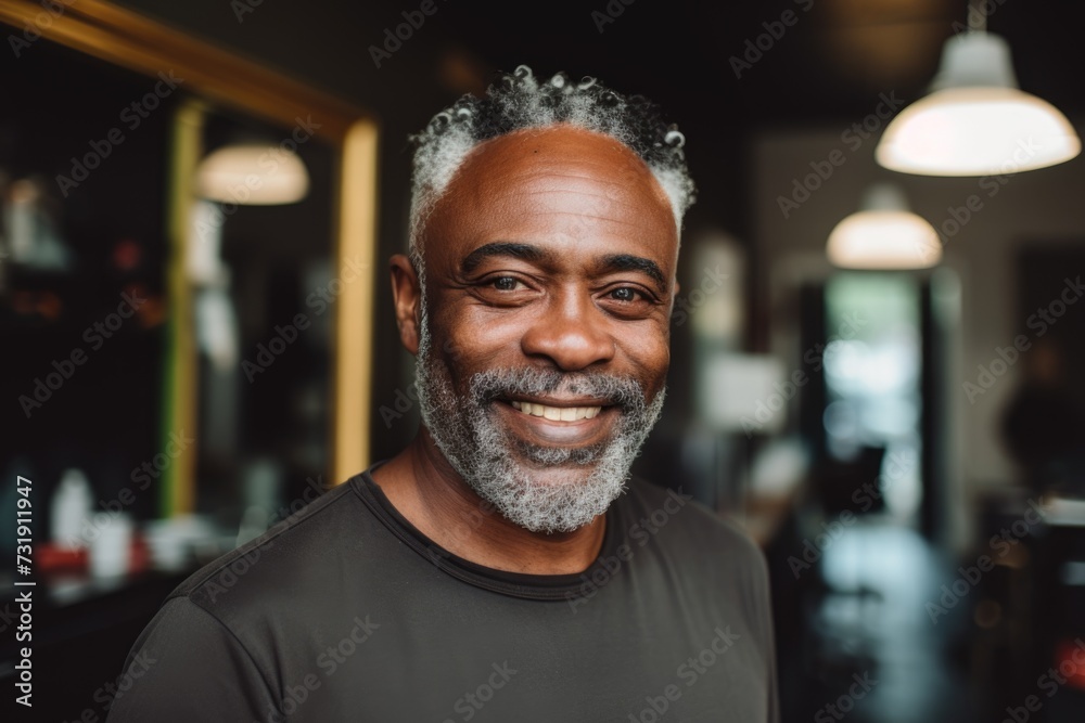 Portrait of a middle aged male hair salon worker Portrait of a middle aged male hair salon worker