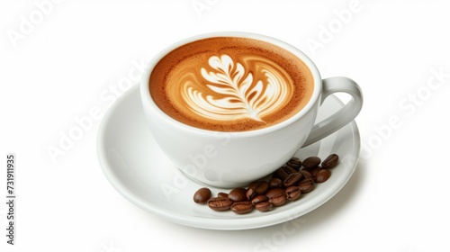 Cup of Coffee and Beans on a Saucer