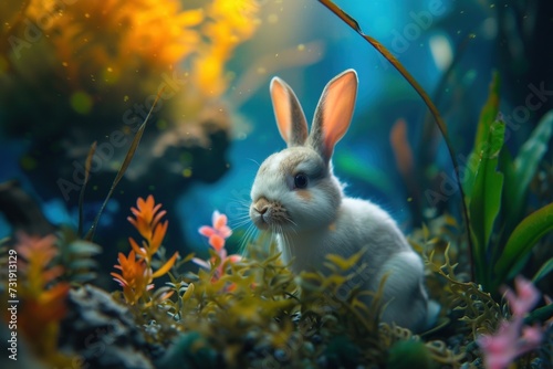 Underwater Easter bunny