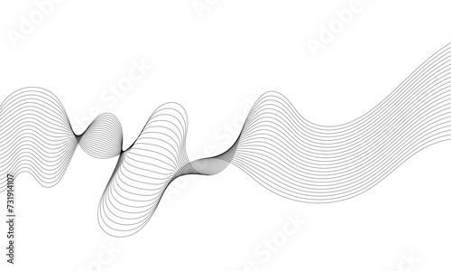 Abstract wavy technology curve lines on transparent background isolated. Grey wave swirl, frequency sound wave, twisted curve lines with blend effect. Abstract business wave lines. vector illustration