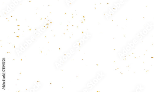 Doted and confetti golden glitter on transparent background. Shiny glittering dust. Gold glitter sparkle confetti that floats down falling