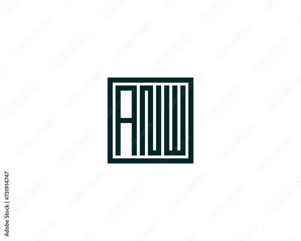 ANW logo design vector template ANW logo design vector template