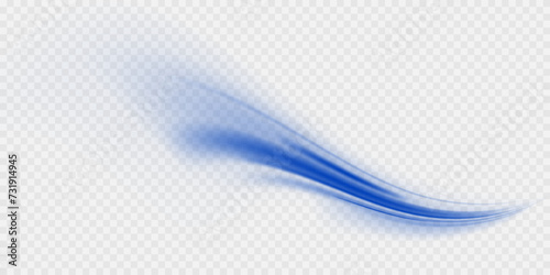 Blue stripes in the form of drill, turns and swirl. Undulate wave swirl swoosh, dynamic twisted lines. Transparent blue sparkling light line element.