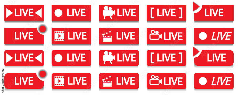 Live Online Video Streaming Icon, Live Icon for thumbnail, Television live channel or Web Streaming icon Live Online Video Streaming Icon, Live Icon for thumbnail, Television live channel or Web Streaming icon