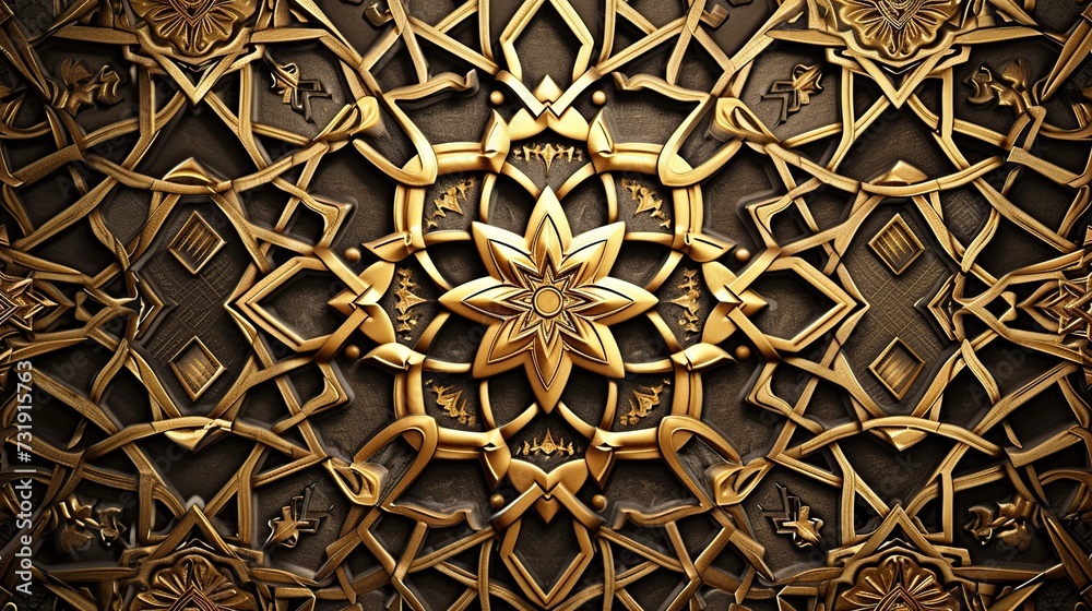 Luxurious Arabesque: Generative AI-Generated Ornate Circular Arabesque Decoration