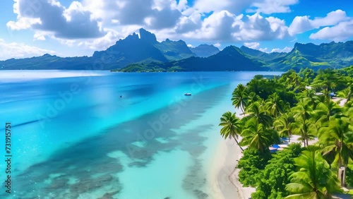Aerial View of Bora Bora. Tahiti, French Polynesia photo