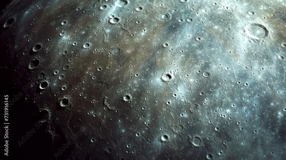 Planet Mercury: An extreme close-up captures the enigmatic shadows on the planet's surface. A captivating exploration of cosmic beauty