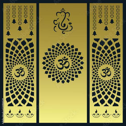 Om Jali design, Om cnc cut jali, corian jali for Temple Mandir door Window etc.