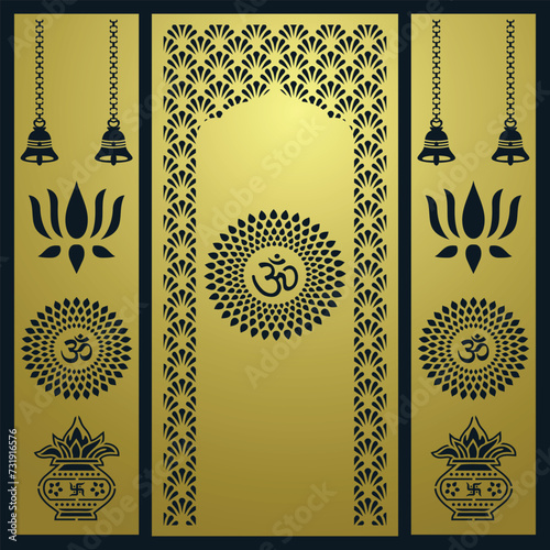 Om Jali design, Om cnc cut jali, corian jali for Temple Mandir door Window etc.