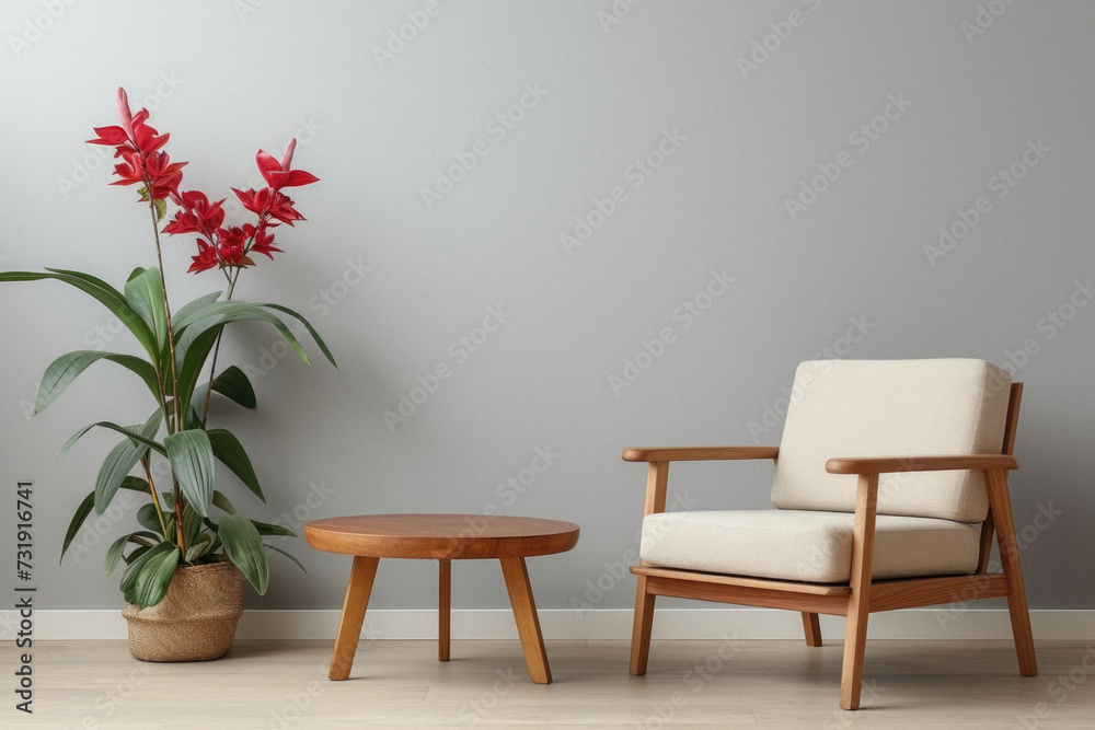 Modern cozy armchair interior design home living room or color wall furniture decor. Stylish trendy minimal chair and table with house decoration luxury contemporary background. Furniture store ads . Modern cozy armchair interior design home living room or color wall furniture decor. Stylish trendy minimal chair and table with house decoration luxury contemporary background. Furniture store ads .