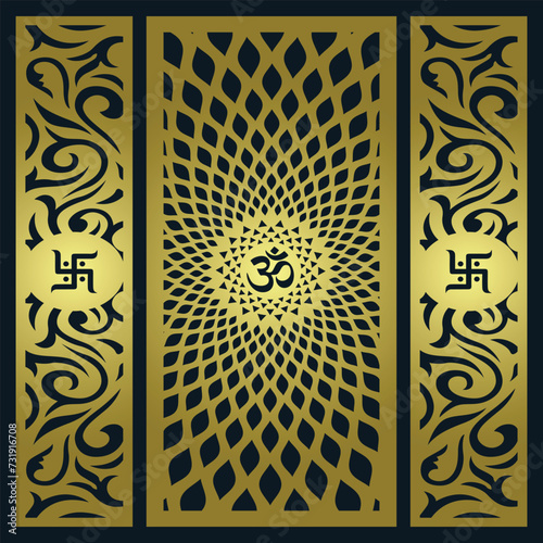 Om Jali design, Om cnc cut jali, corian jali for Temple Mandir door Window etc.