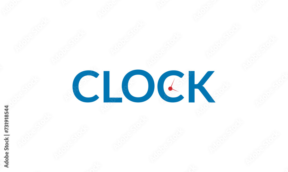 text clock logo vector illustration, creative latter  C   clock logo.