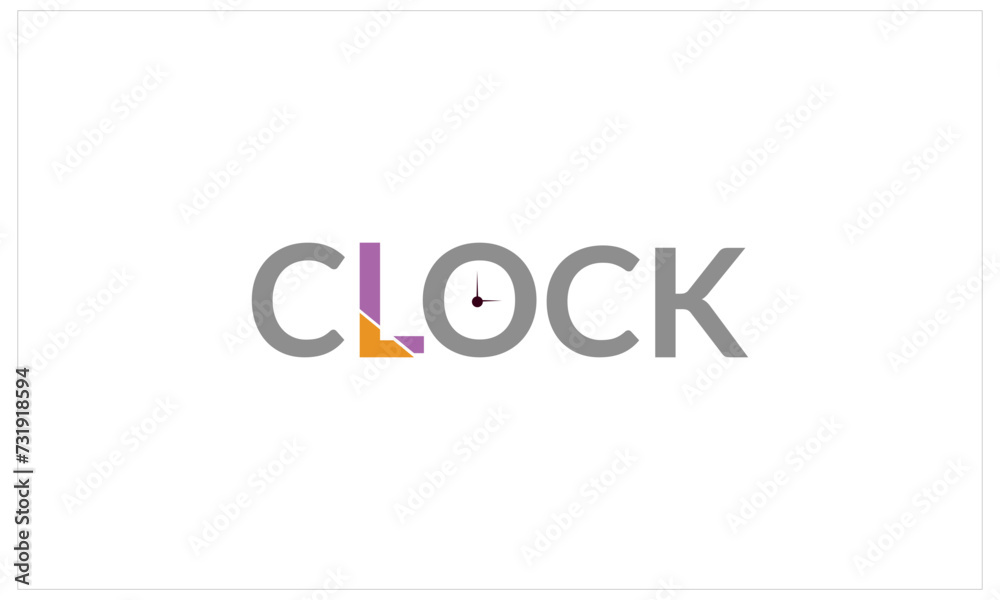 text clock logo vector illustration, creative latter LO clock logo. text clock logo vector illustration, creative latter LO clock logo.