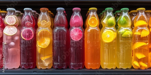 A Variety Of Chilled Beverages Available For Sale At The Store. Concept Refreshing Drinks, Cool Beverage Choices, Summer Sips, Thirst-Quenching Options