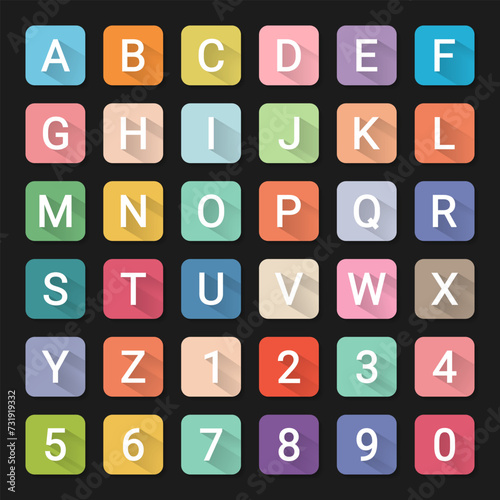 Flat Design Letters, icons alphabet concept design