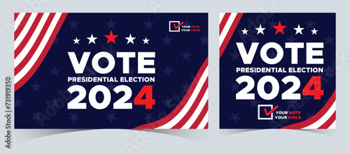 Set Of Vote 2024. Presidential election day in united states. Election 2024 USA. Political election campaign banner. background, post, Banner, card, poster design with Vote day November 5 US photo