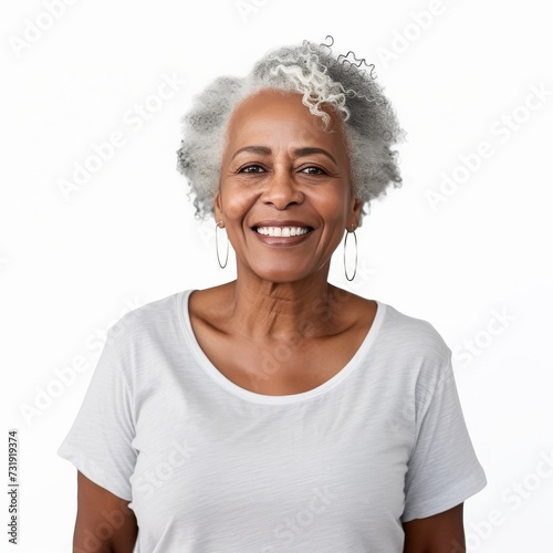 Portrait of a smiling elderly African American woman suitable for health and lifestyle industries © Made360