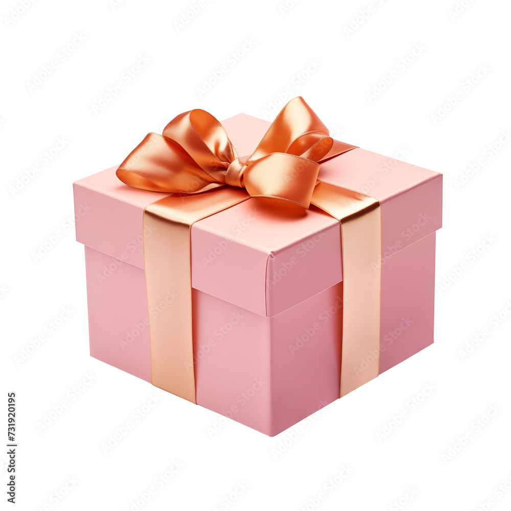 Obraz premium Pink gift, transparent background