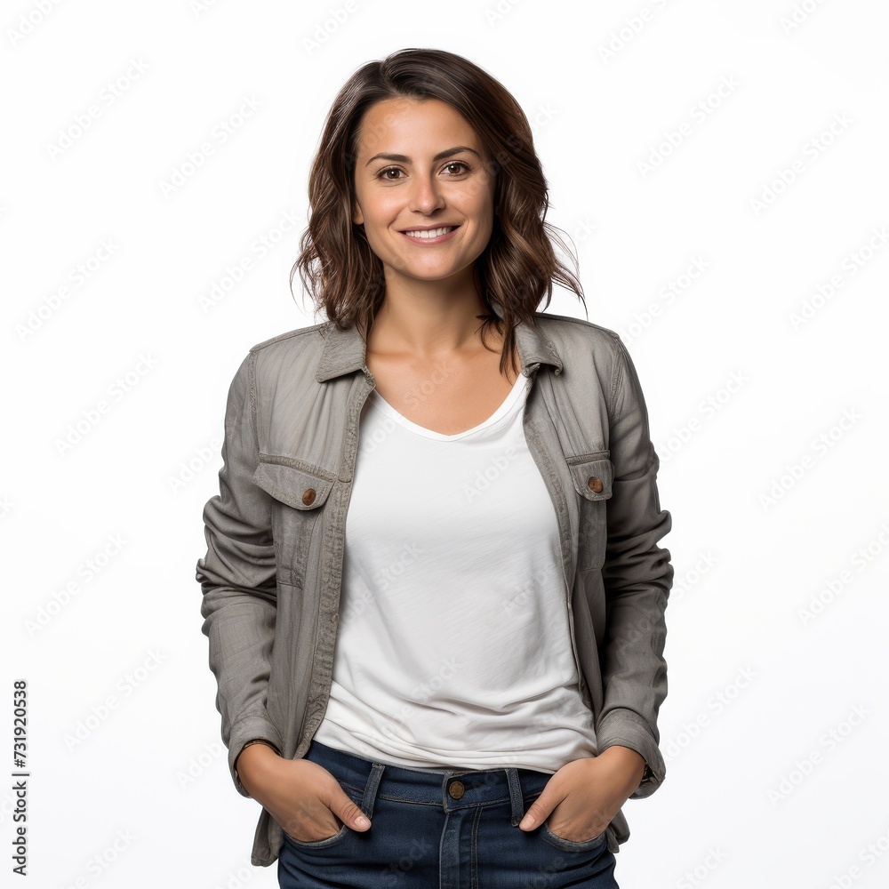 Obraz premium Portrait of a smiling young woman casual attire