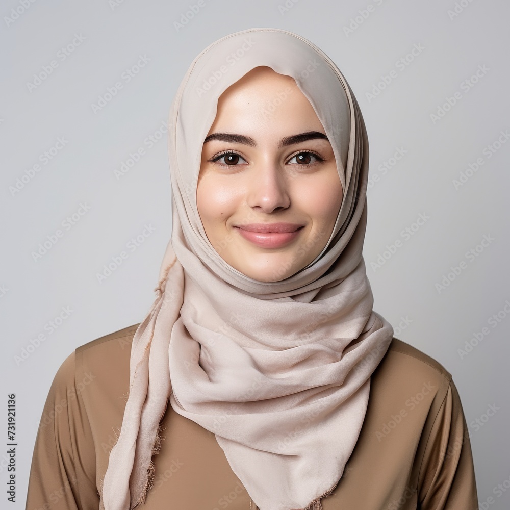 Portrait of a young smiling woman wearing a hijab Portrait of a young smiling woman wearing a hijab