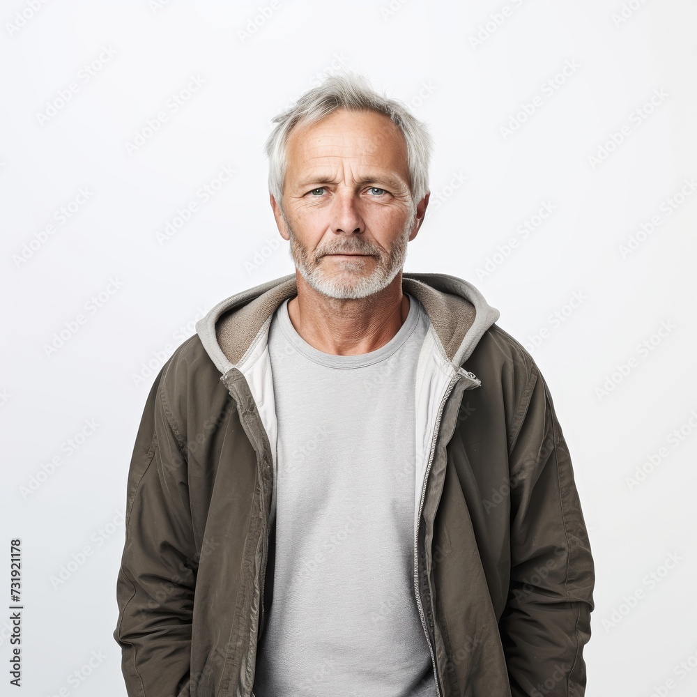 Portrait of a serious middle-aged man suitable for lifestyle or health-related content Portrait of a serious middle-aged man suitable for lifestyle or health-related content